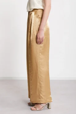 Pantalon large en viscose et lin
