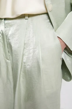 Pantalon large en viscose et lin