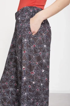 Pantalon large en viscose imprimée
