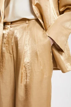 Pantalon large en viscose et lin