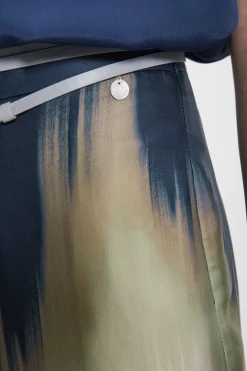 Pantalon large en viscose imprimée