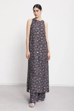 Pantalon large en viscose imprimée