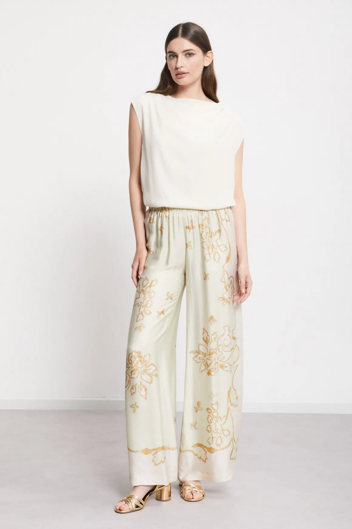 Pantalon large en viscose