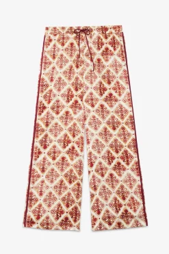 Pantalon large en viscose imprimée