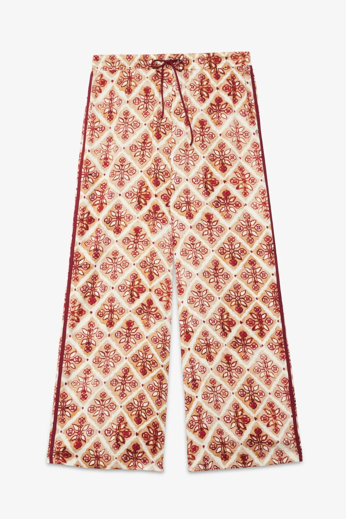 Pantalon large en viscose imprimée
