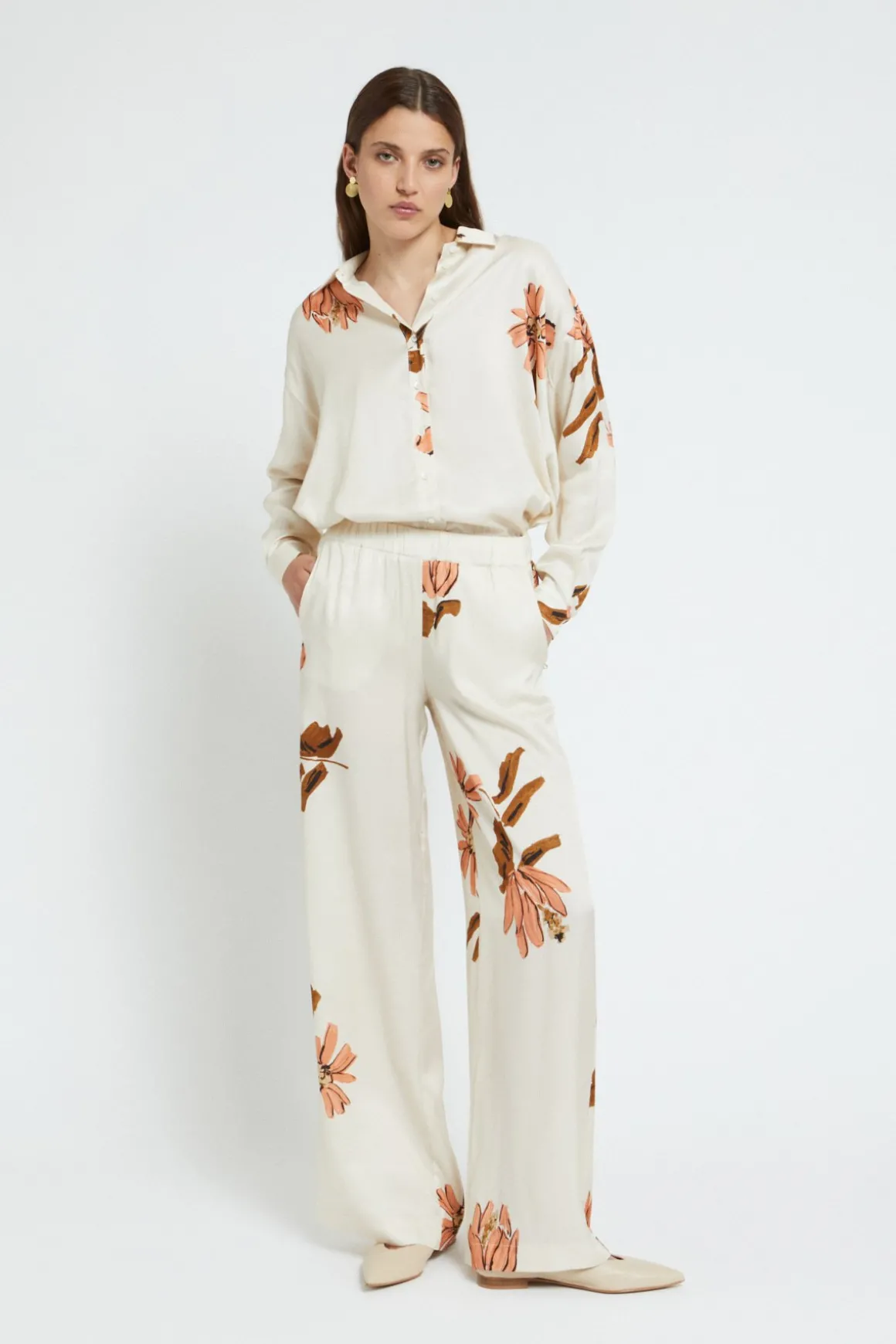 Pantalon large en viscose