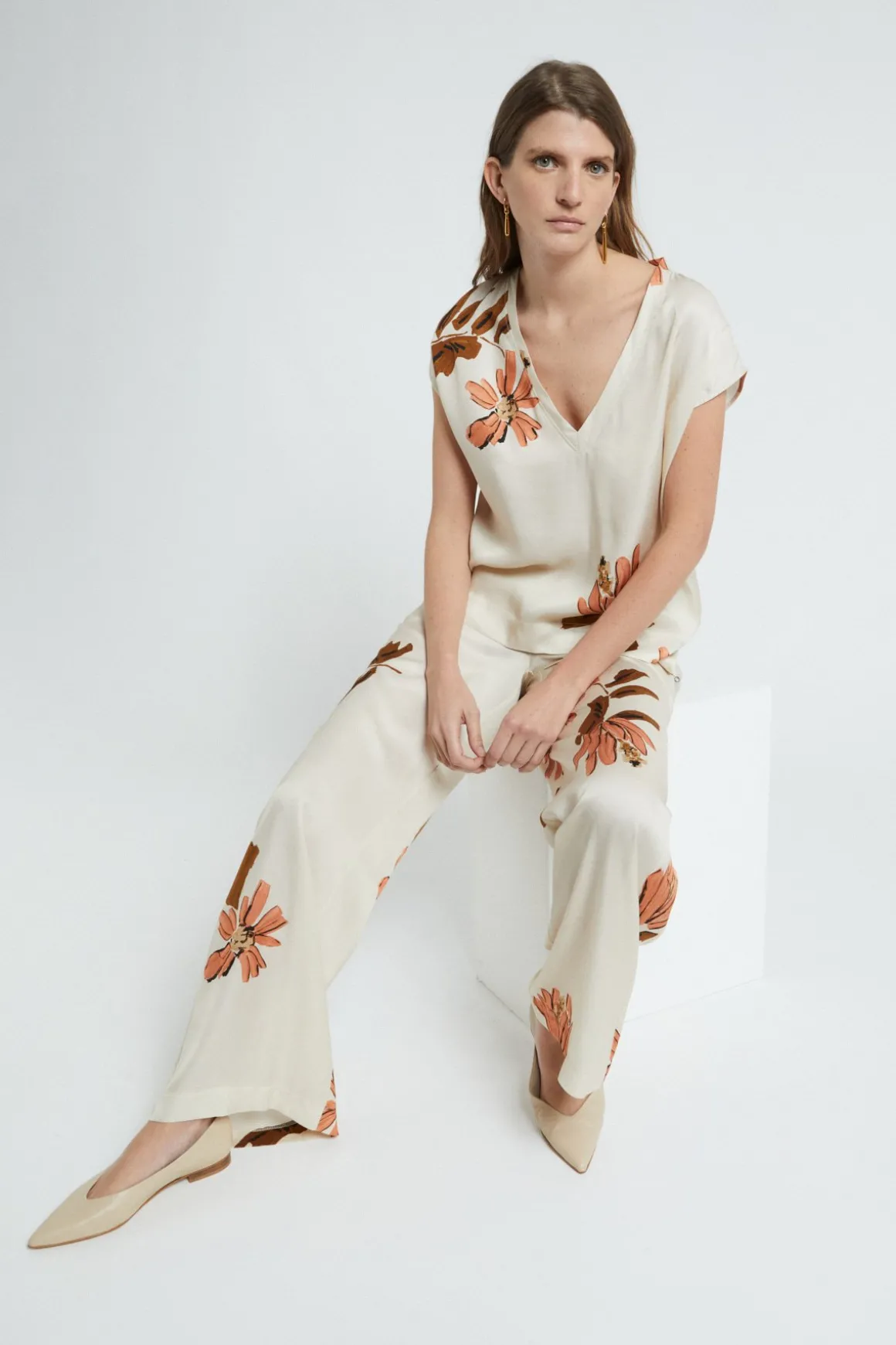 Pantalon large en viscose