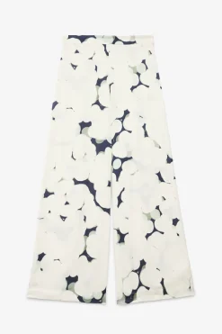 Pantalon large en viscose imprimée