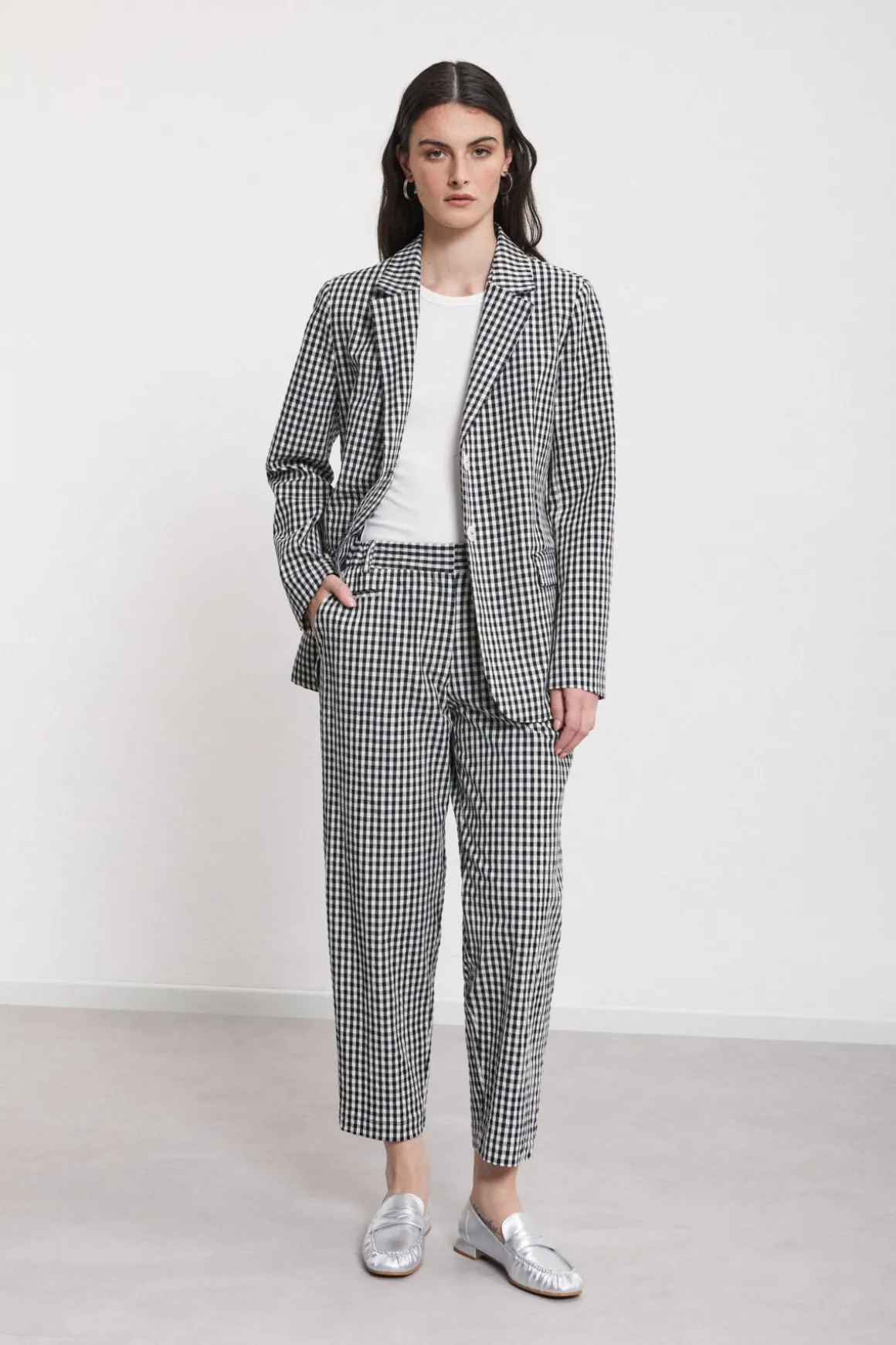 Pantalon longueur cheville en coton