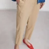Pantalon longueur cheville en popeline