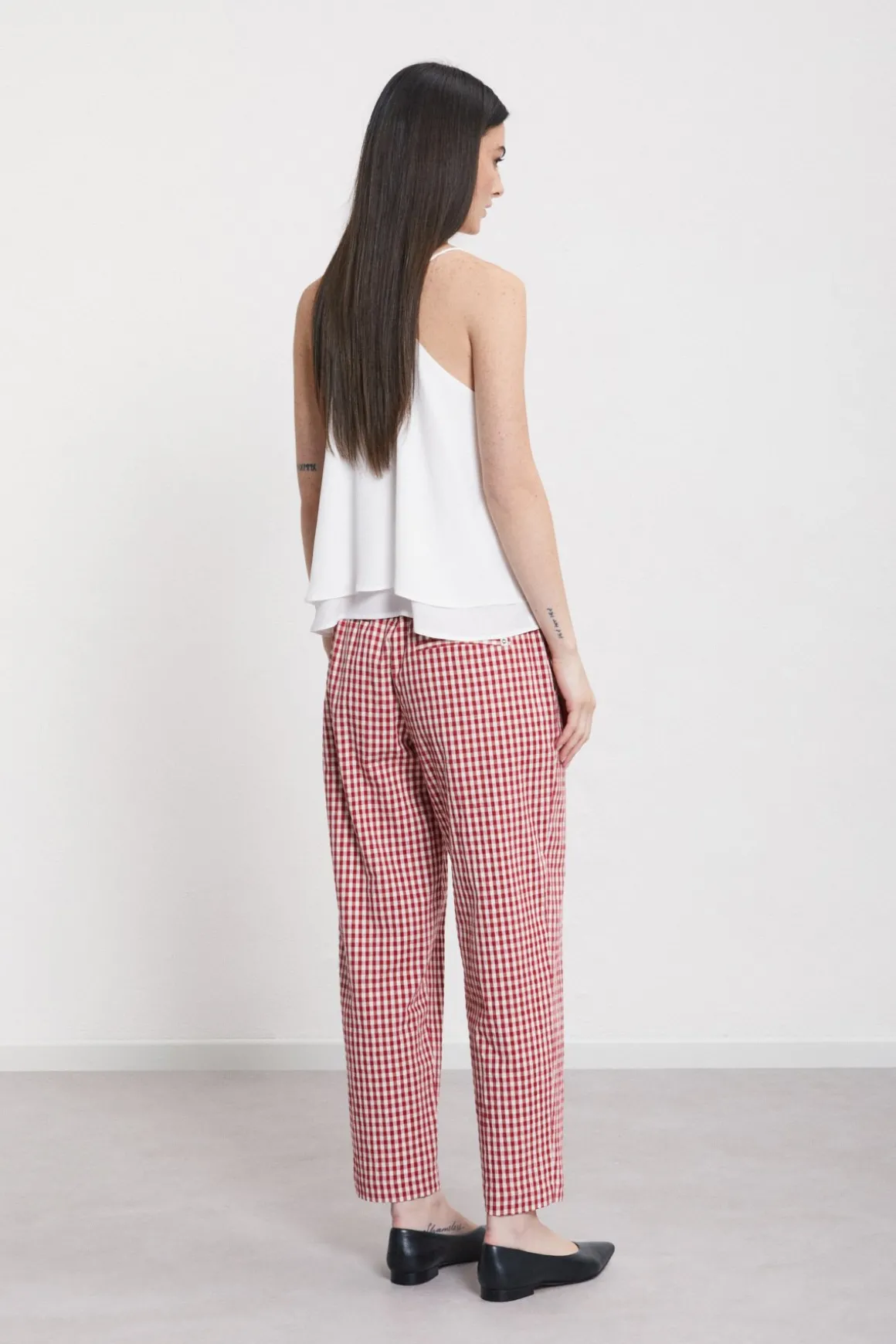 Pantalon longueur cheville en coton