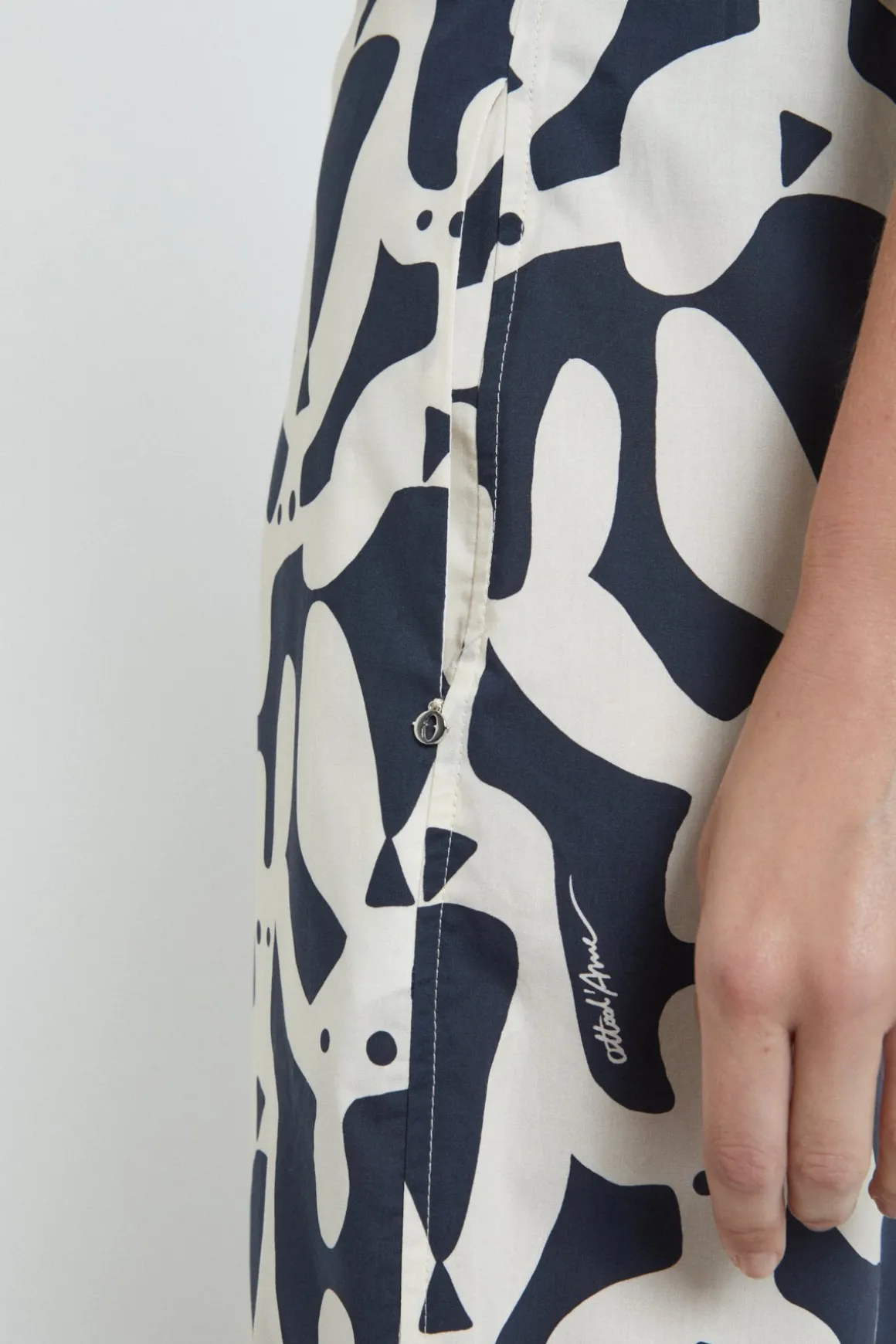 Pantalon longueur cheville en popeline imprimée