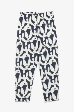 Pantalon longueur cheville en popeline imprimée