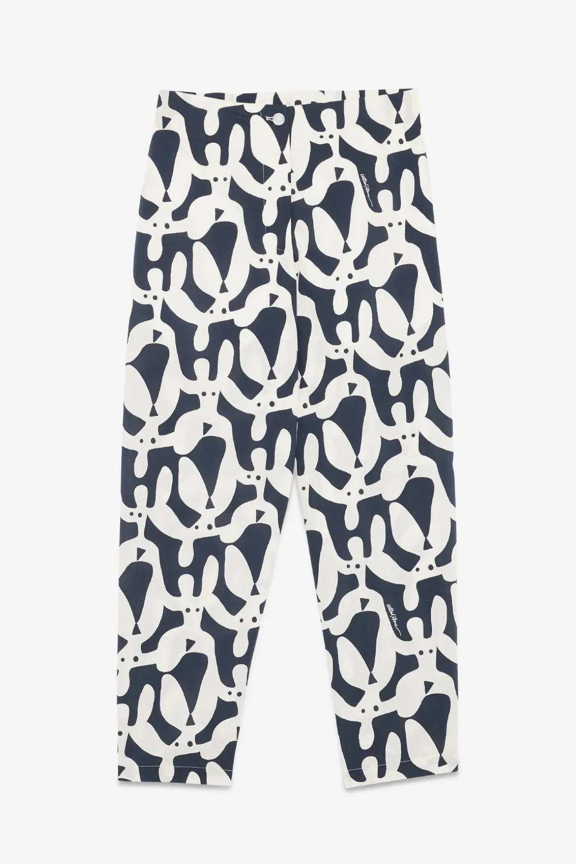 Pantalon longueur cheville en popeline imprimée