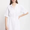 Robe chemisier courte en lin