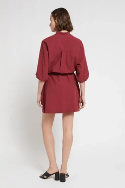Robe chemisier courte en popeline