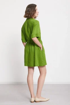Robe chemisier courte en lin
