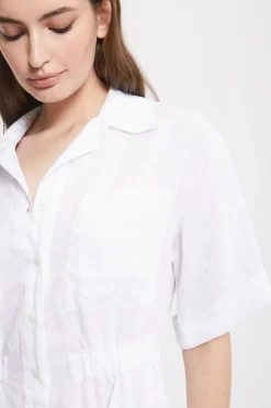Robe chemisier courte en lin