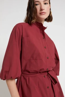 Robe chemisier courte en popeline