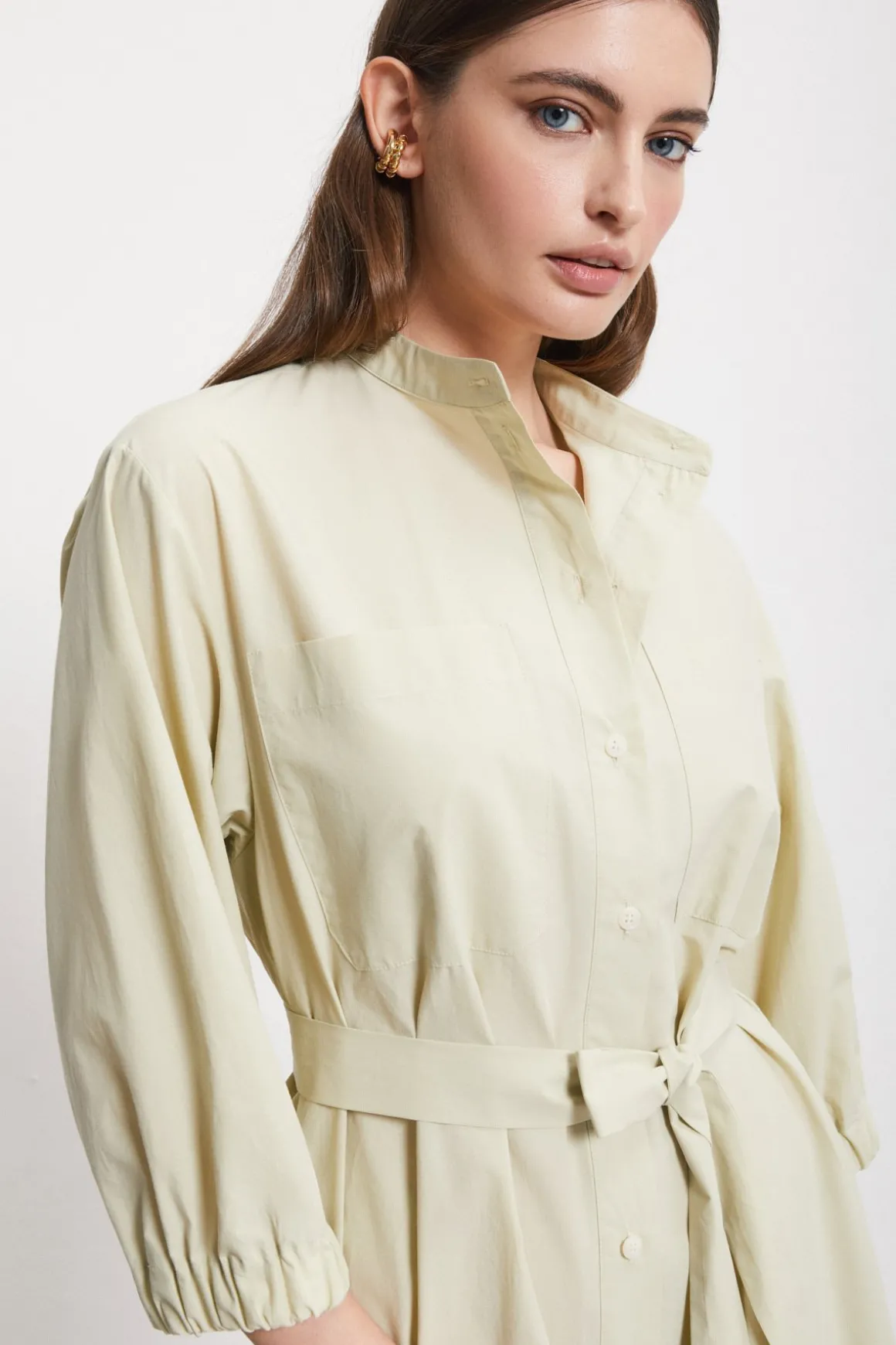 Robe chemisier courte en popeline