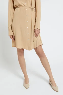 Robe chemisier courte en soie mélangée