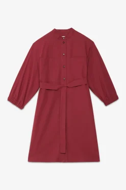 Robe chemisier courte en popeline