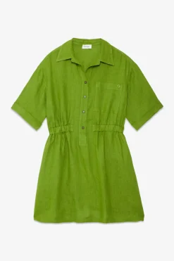 Robe chemisier courte en lin
