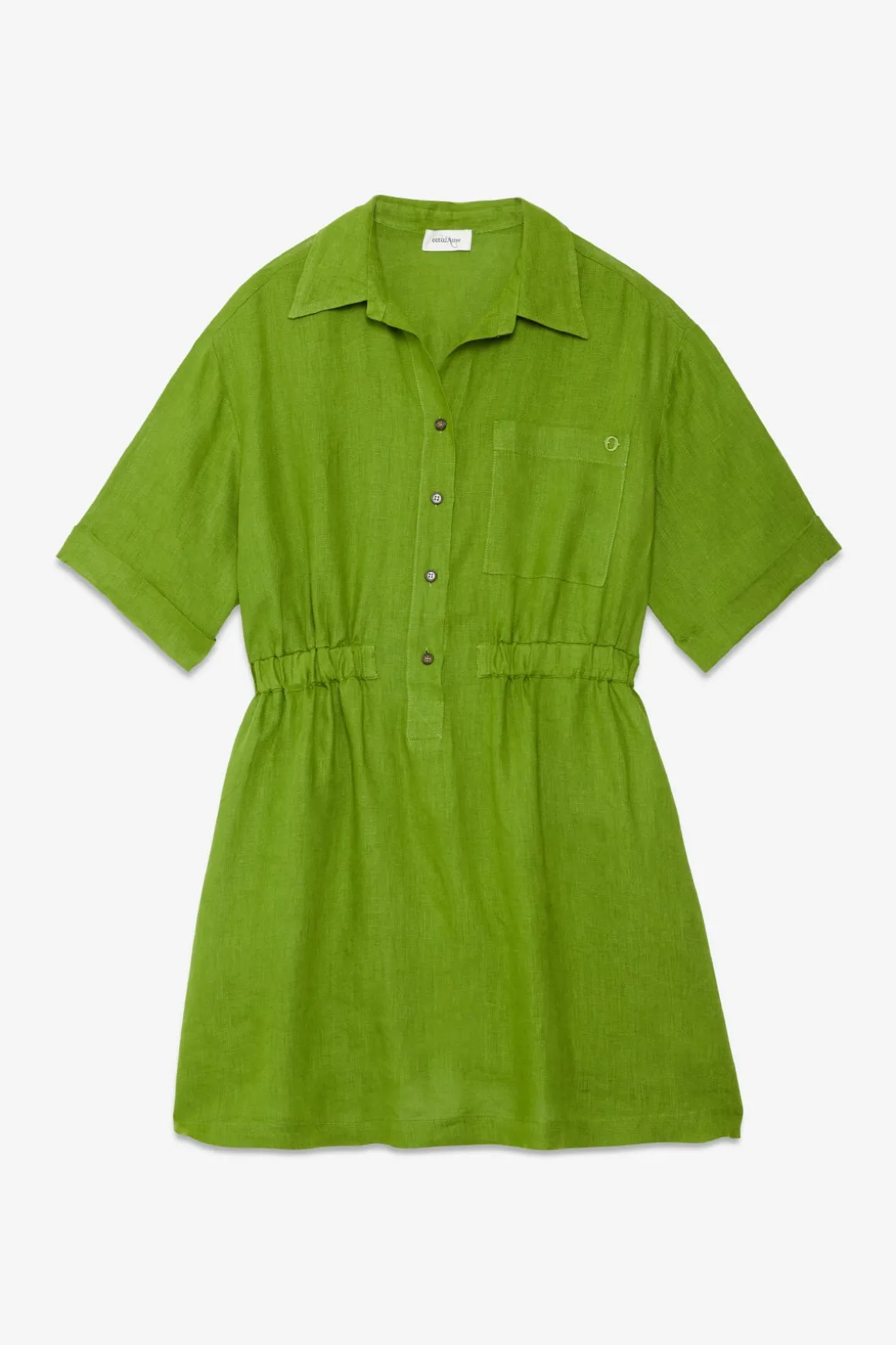Robe chemisier courte en lin