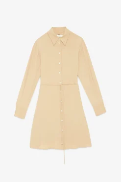 Robe chemisier courte en soie mélangée