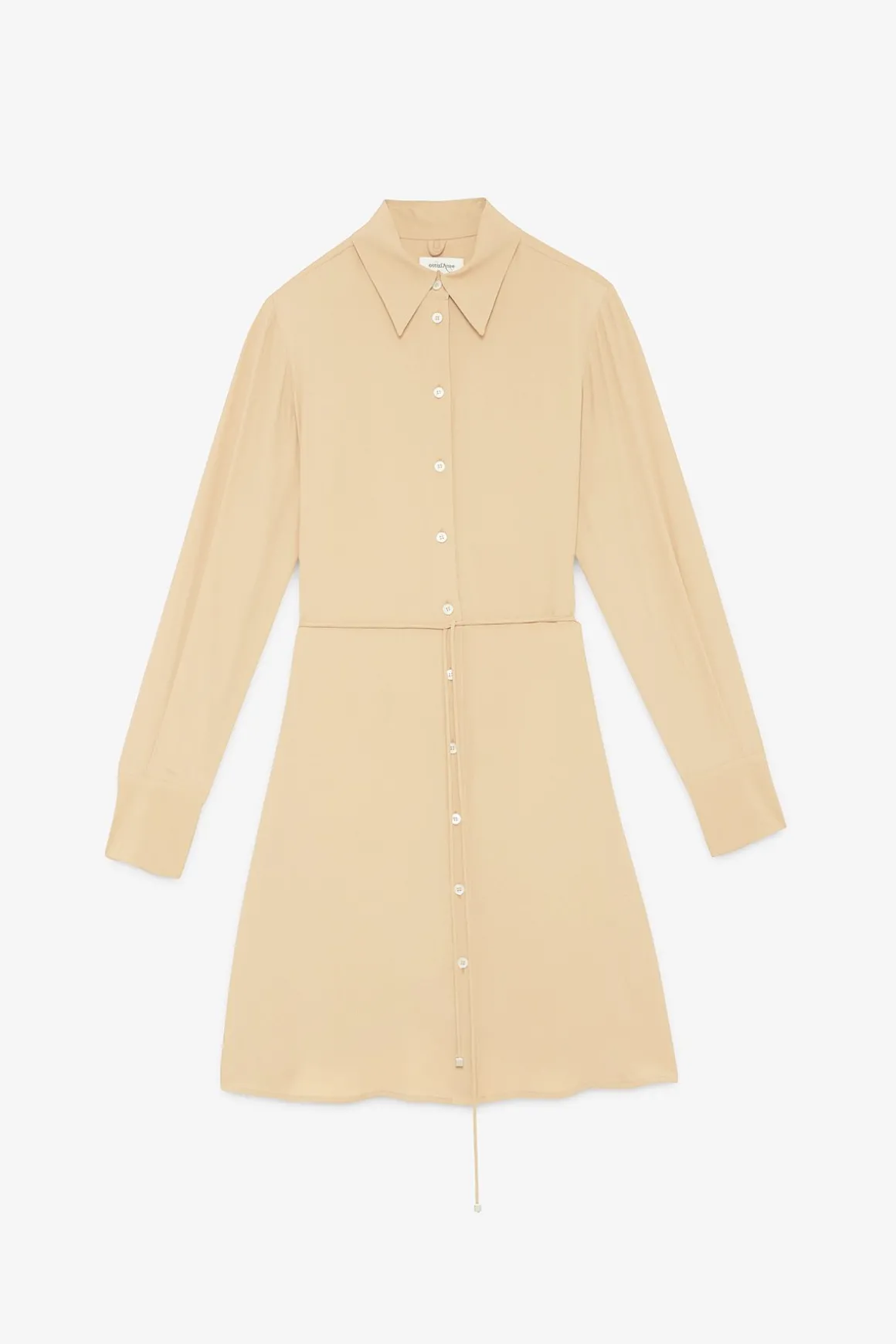 Robe chemisier courte en soie mélangée
