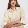 Robe chemisier en popeline imprimée