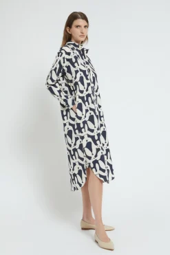 Robe chemisier en popeline imprimée