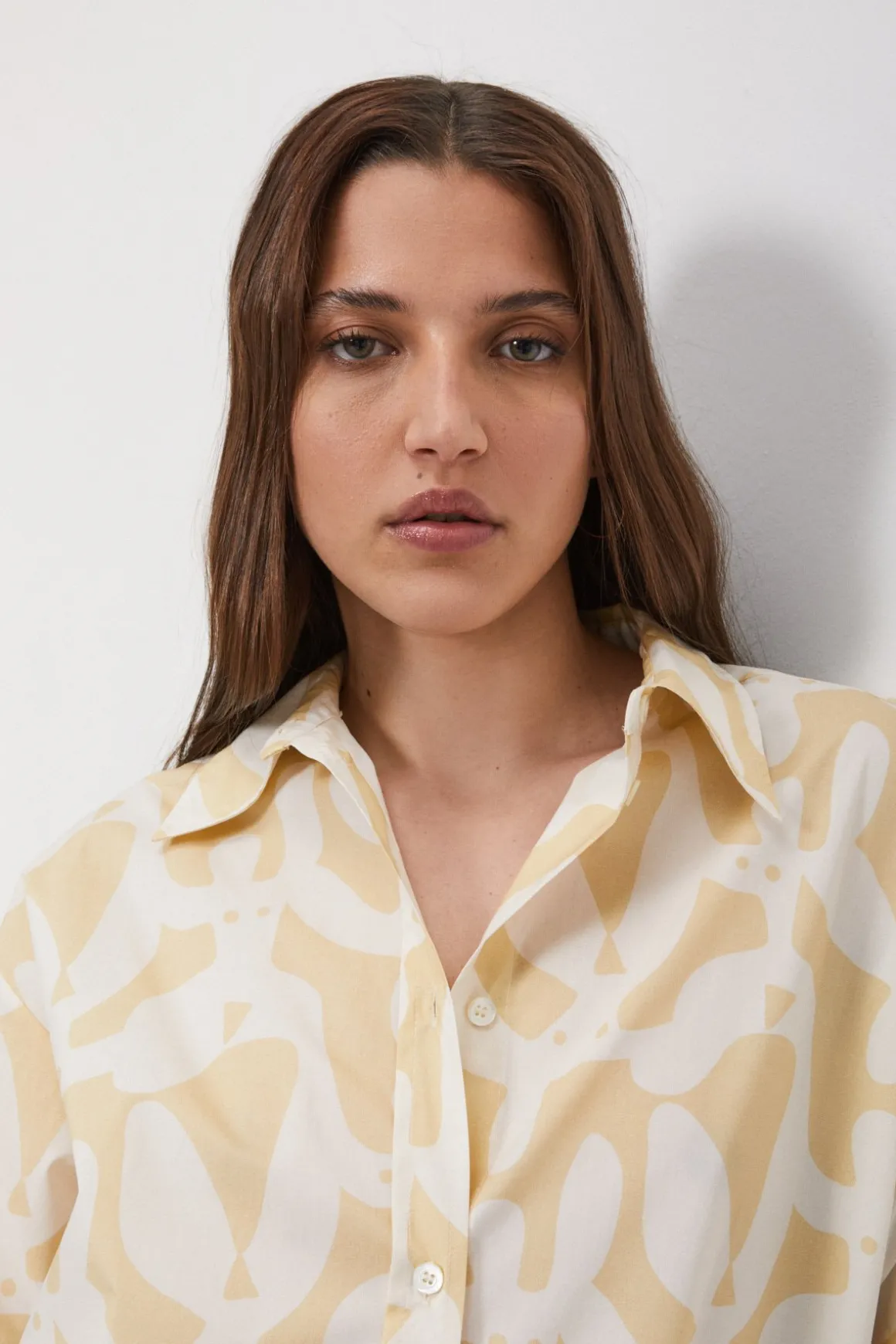 Robe chemisier en popeline imprimée