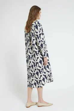 Robe chemisier en popeline imprimée
