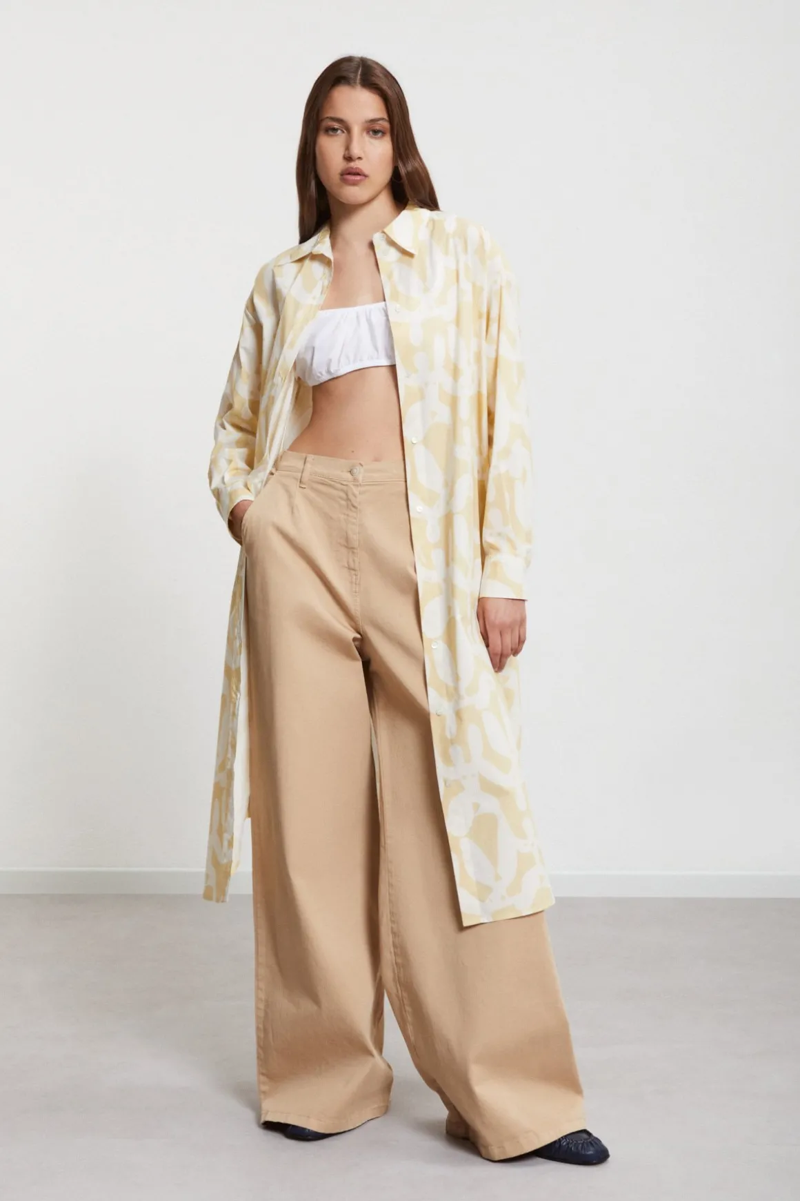 Robe chemisier en popeline imprimée