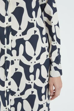 Robe chemisier en popeline imprimée