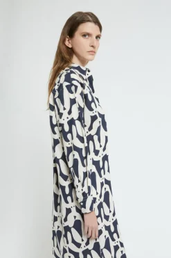 Robe chemisier en popeline imprimée