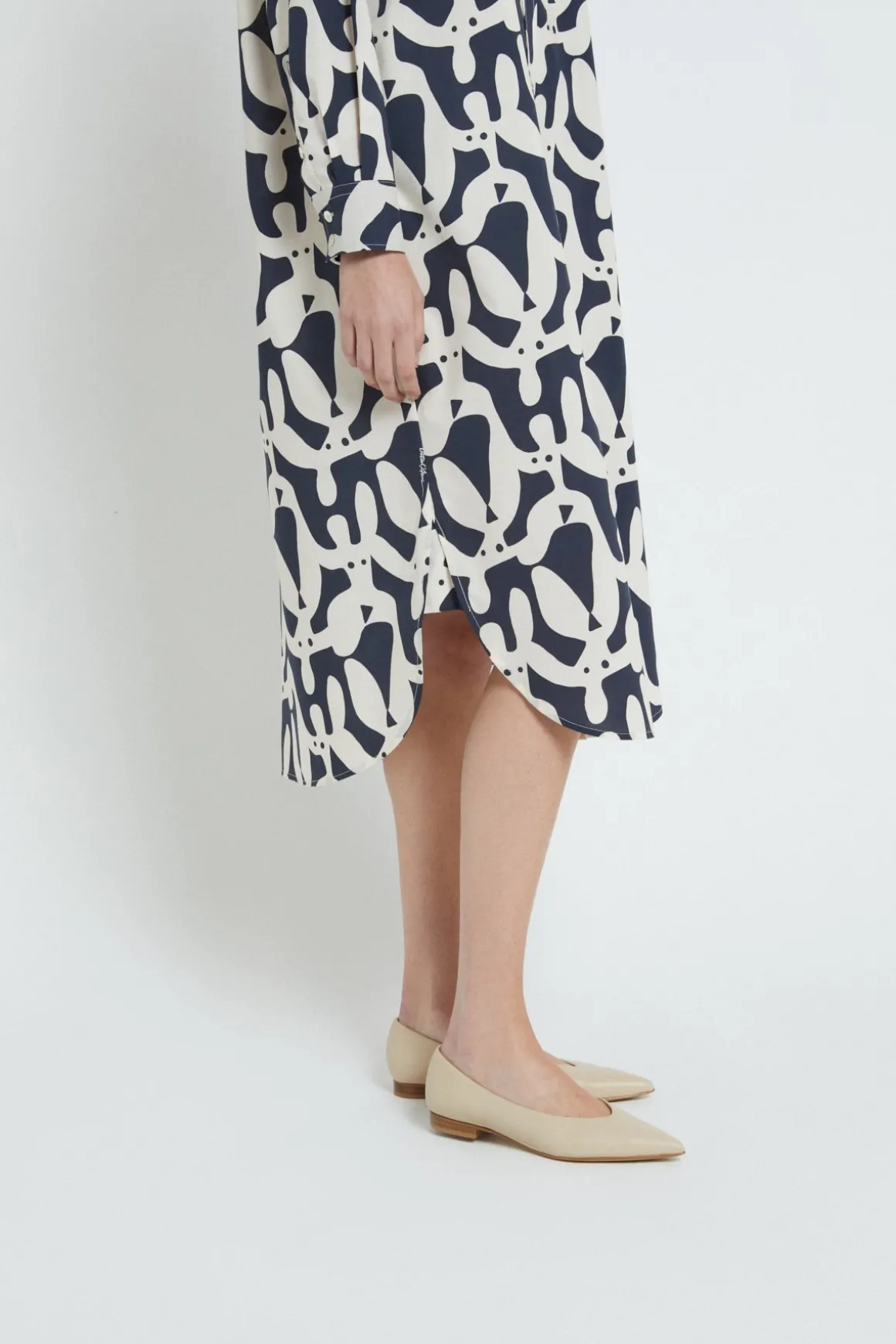Robe chemisier en popeline imprimée