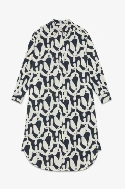 Robe chemisier en popeline imprimée