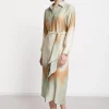 Robe chemisier longue en viscose imprimée