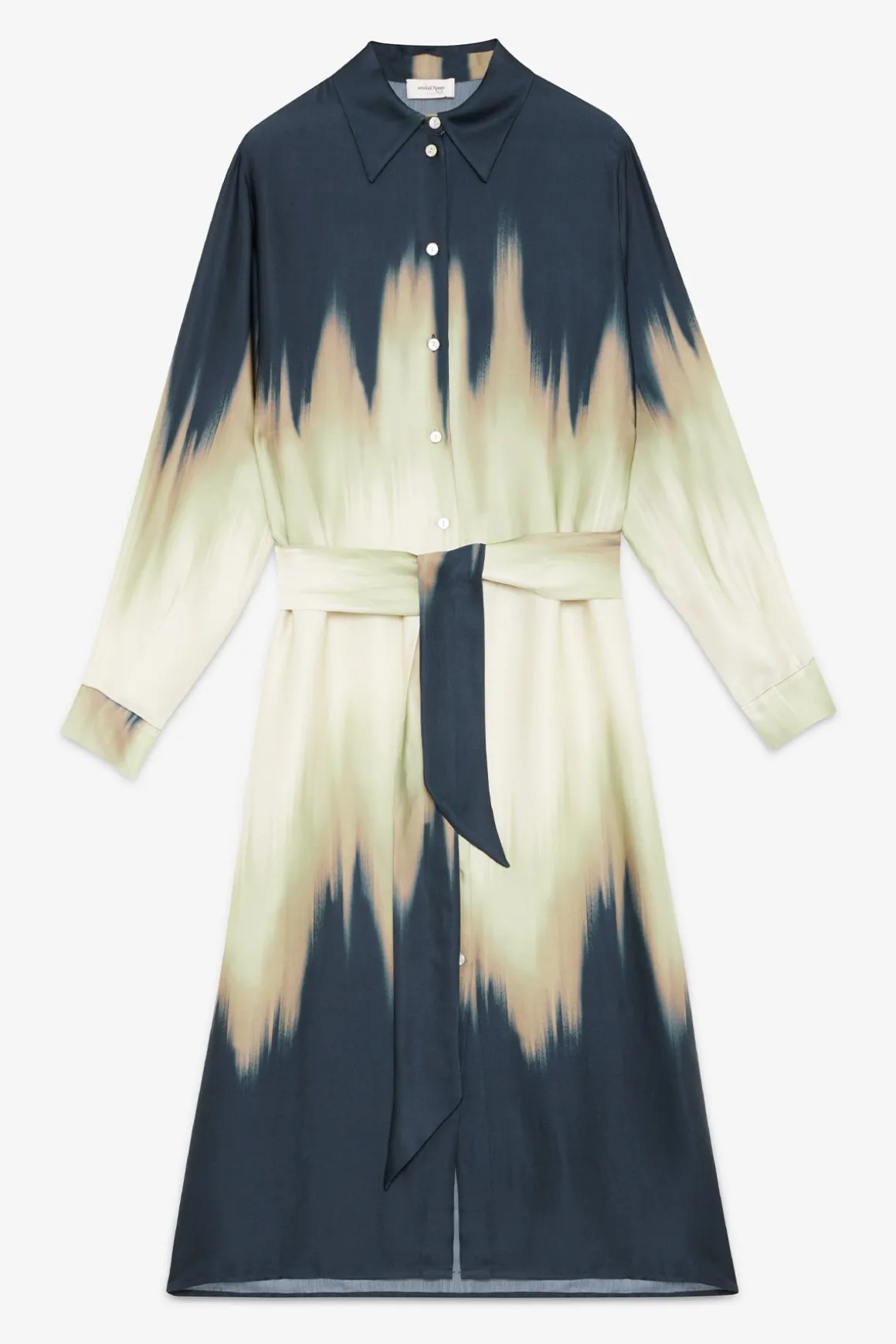 Robe chemisier longue en viscose imprimée