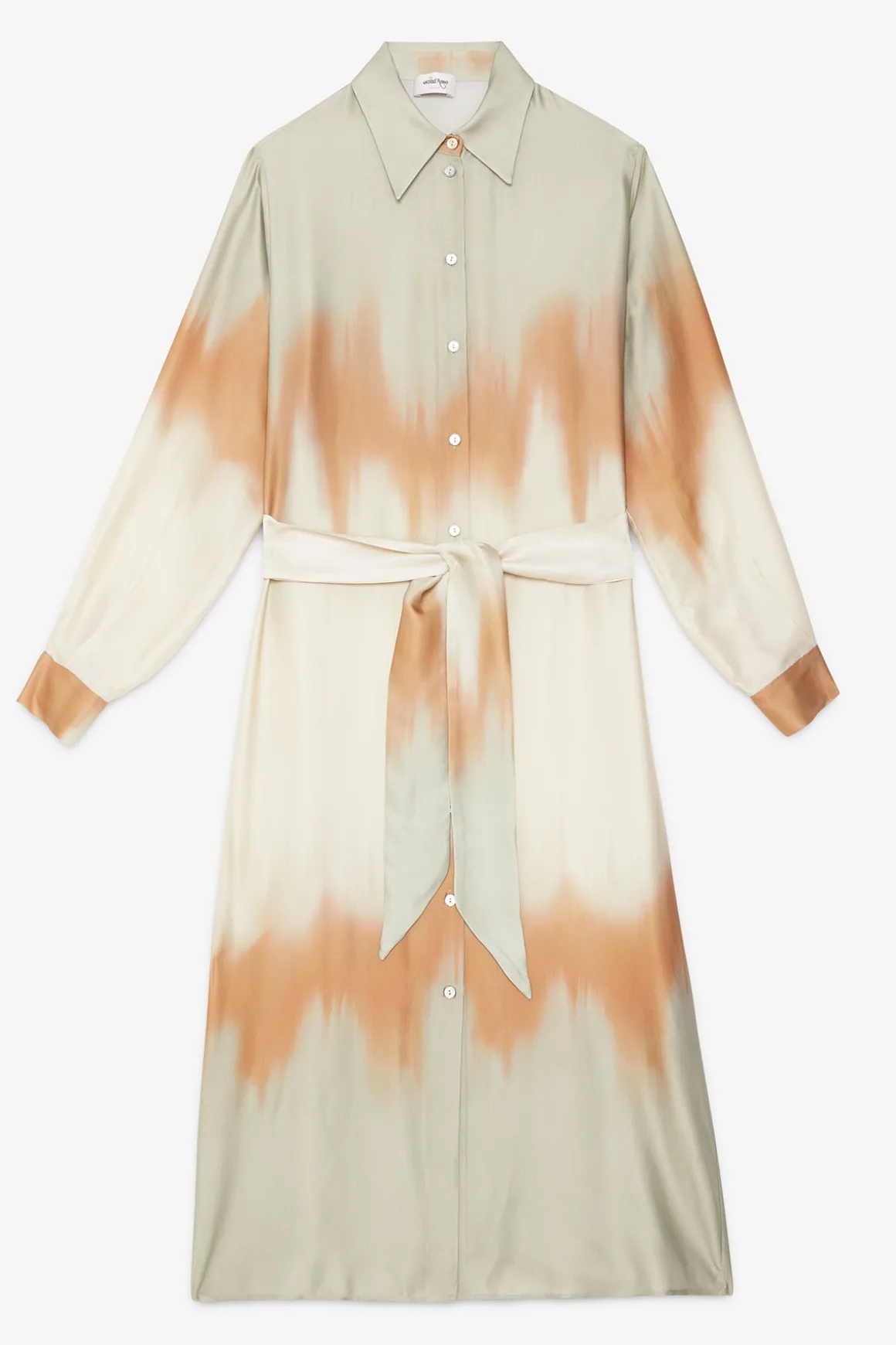 Robe chemisier longue en viscose imprimée