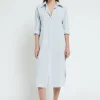 Robe chemisier midi en popeline