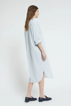 Robe chemisier midi en popeline