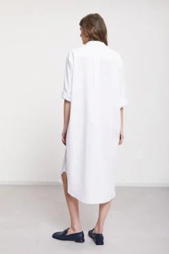 Robe chemisier midi en popeline