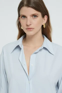 Robe chemisier midi en popeline