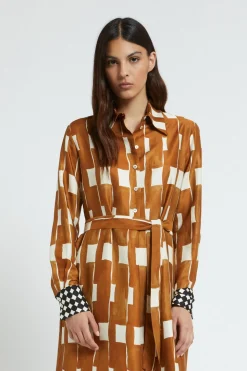 Robe chemisier midi en viscose