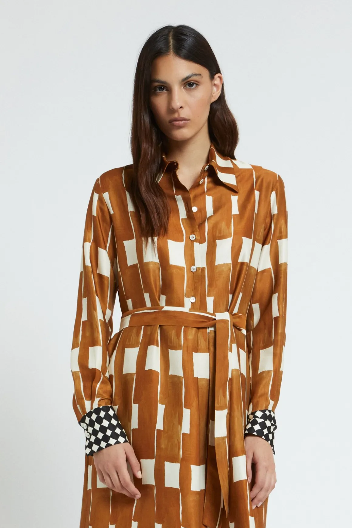 Robe chemisier midi en viscose