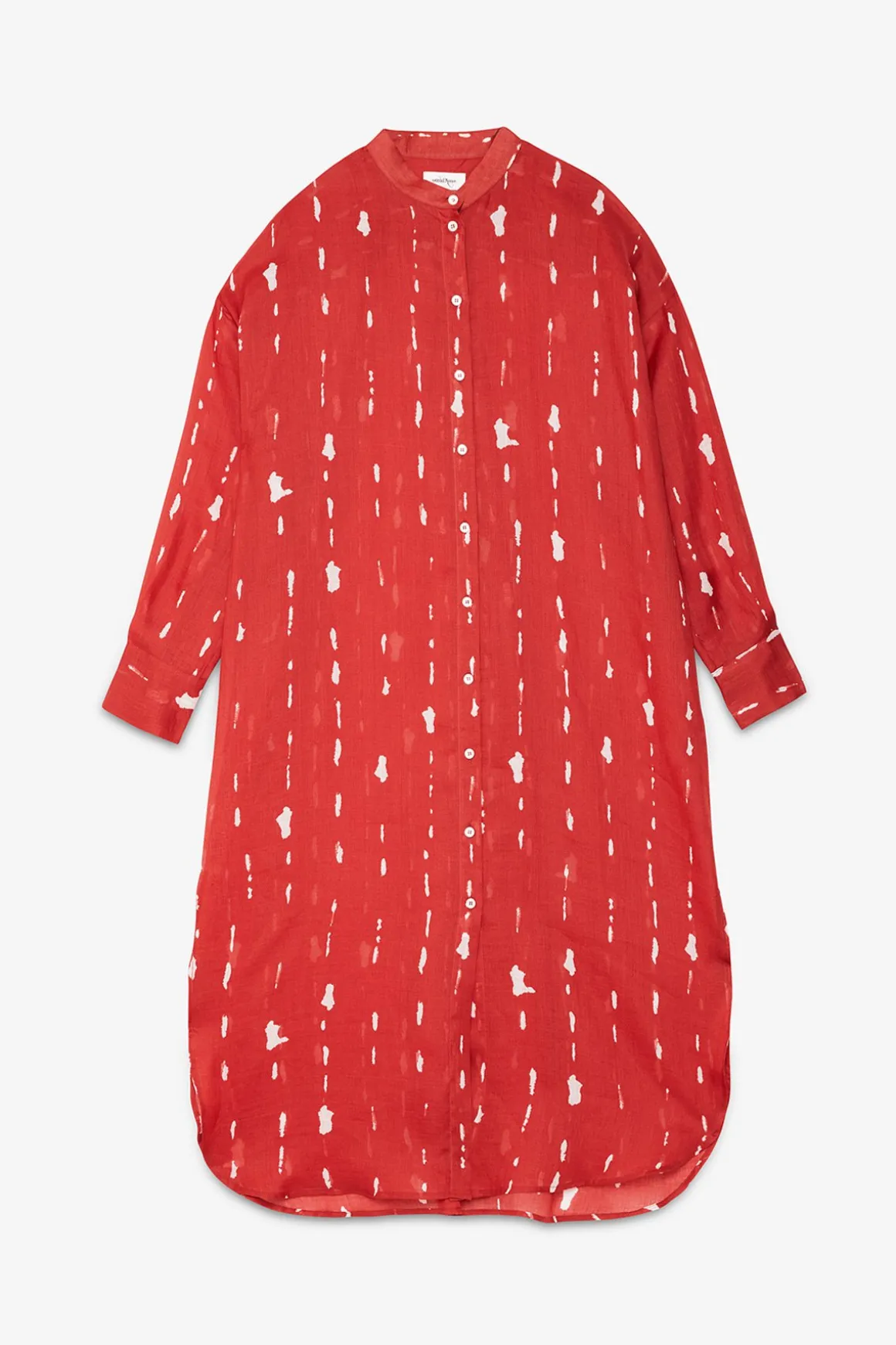 Robe chemisier midi imprimée avec col mao