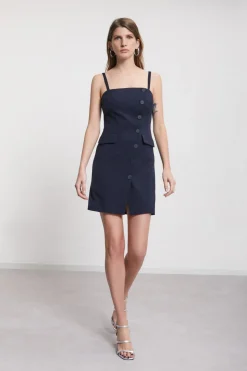 Robe courte avec boutons